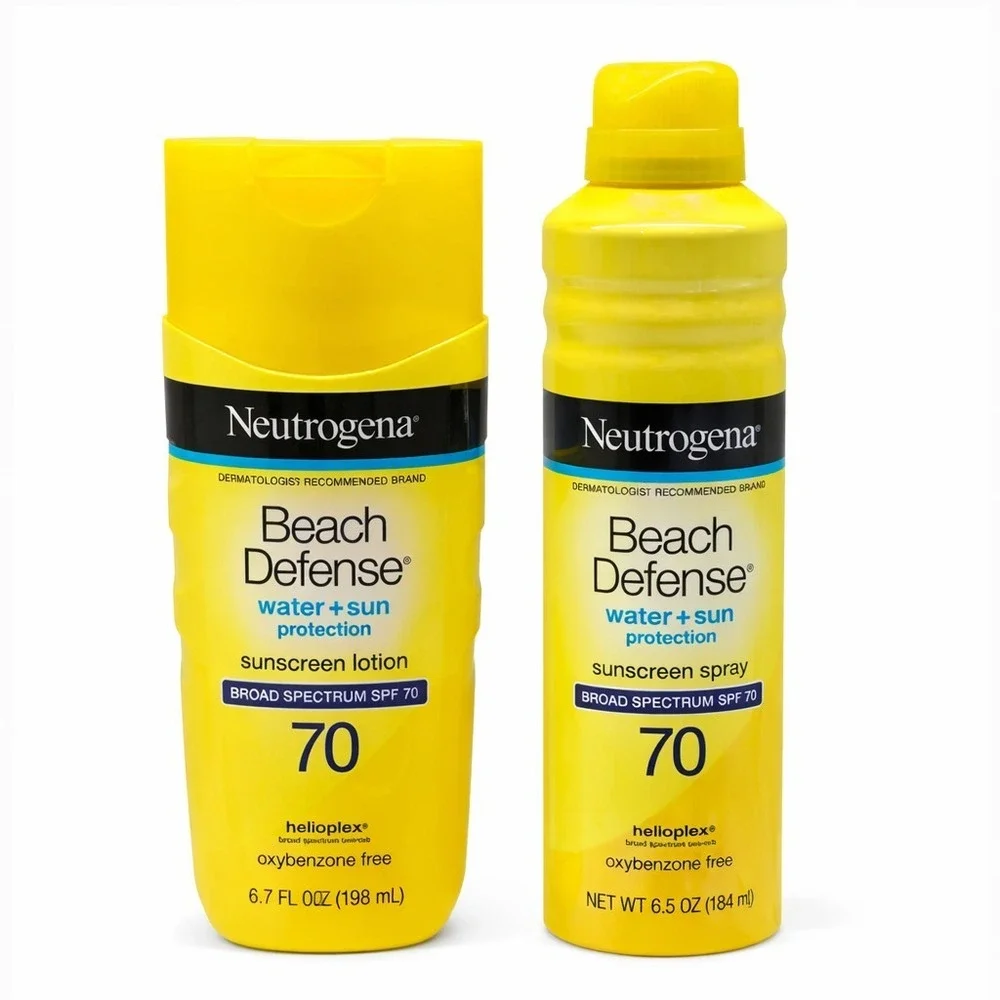 Neutrogena Beach Defense Sunscreen SPF 70 Lotion Spray Size 6.7oz Lot Of 2 NEW‎